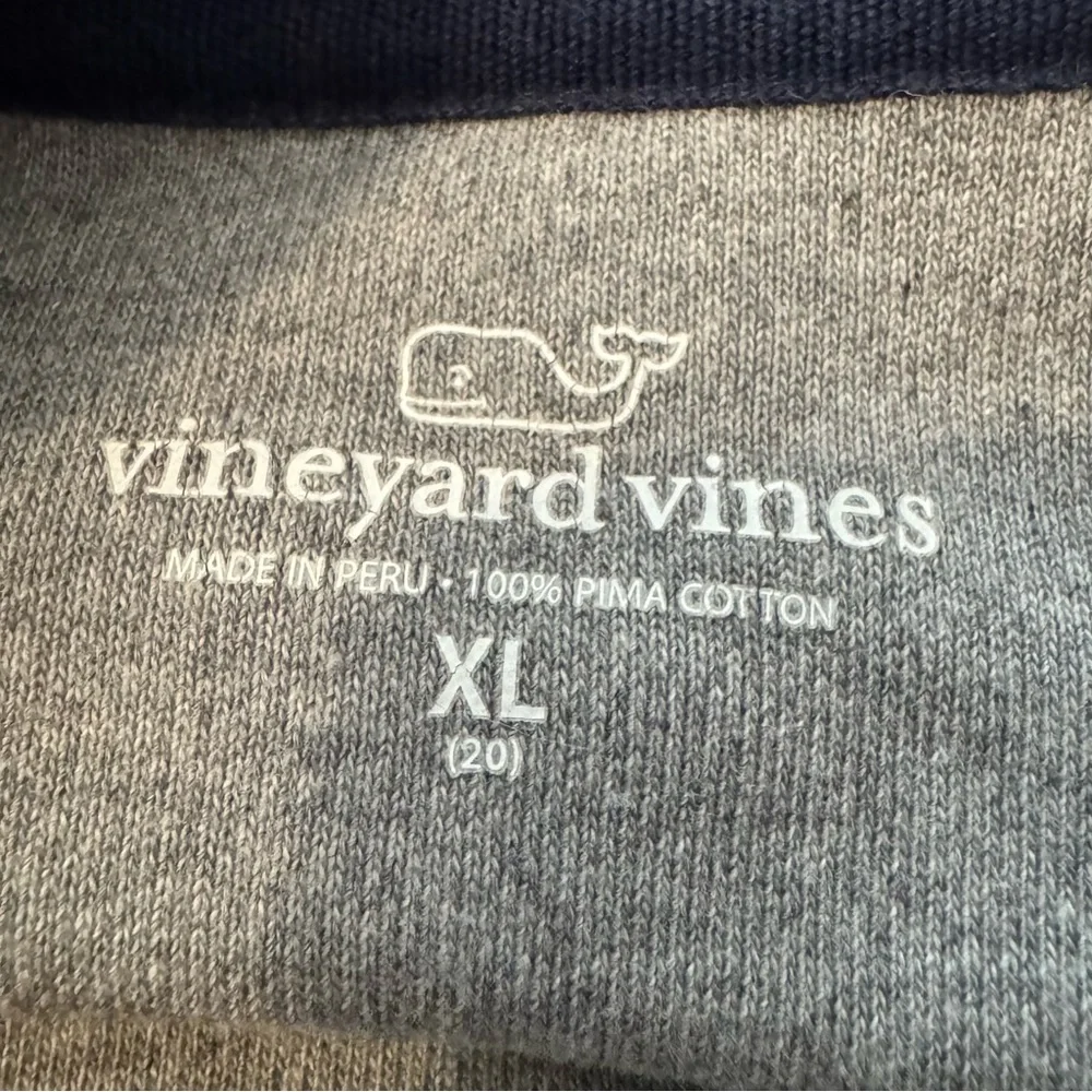 Vineyard Vines Pima Cotton 1/4 Zip Pullover‎ Sweatshirt Youth Size XL (20) Gray